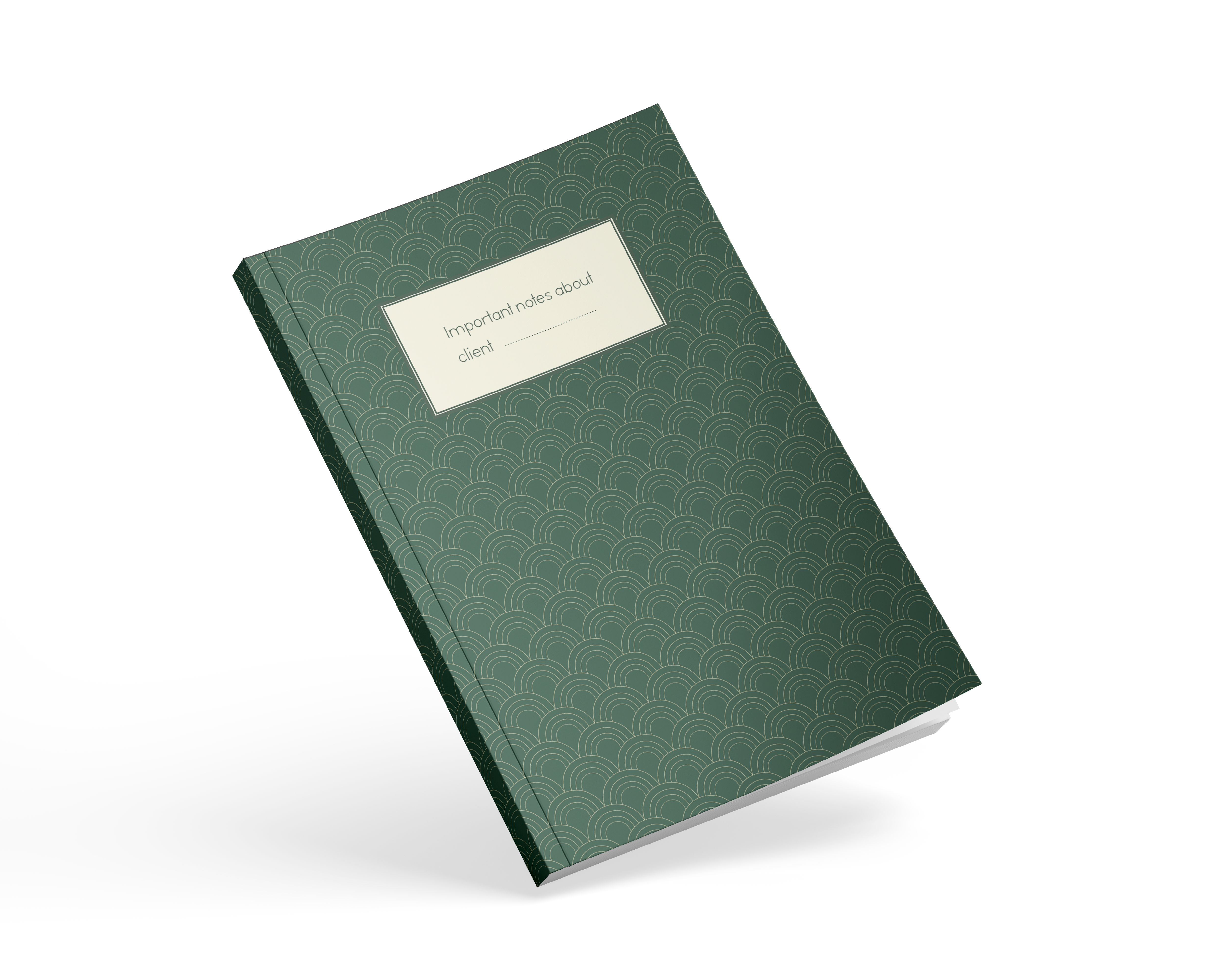 Green patterned notebook