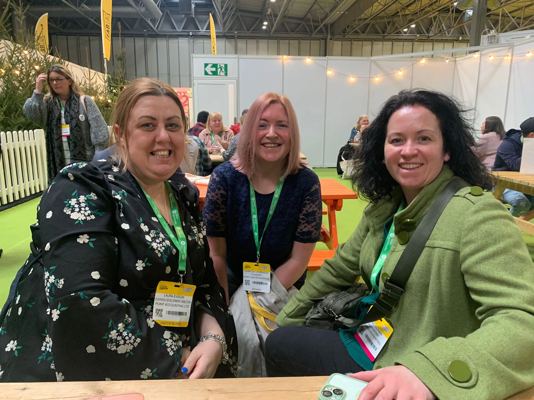 More than Bookeeping attendee and speaker Laura Day-Henderson alongside two other FAB attendees in the Secret Garden